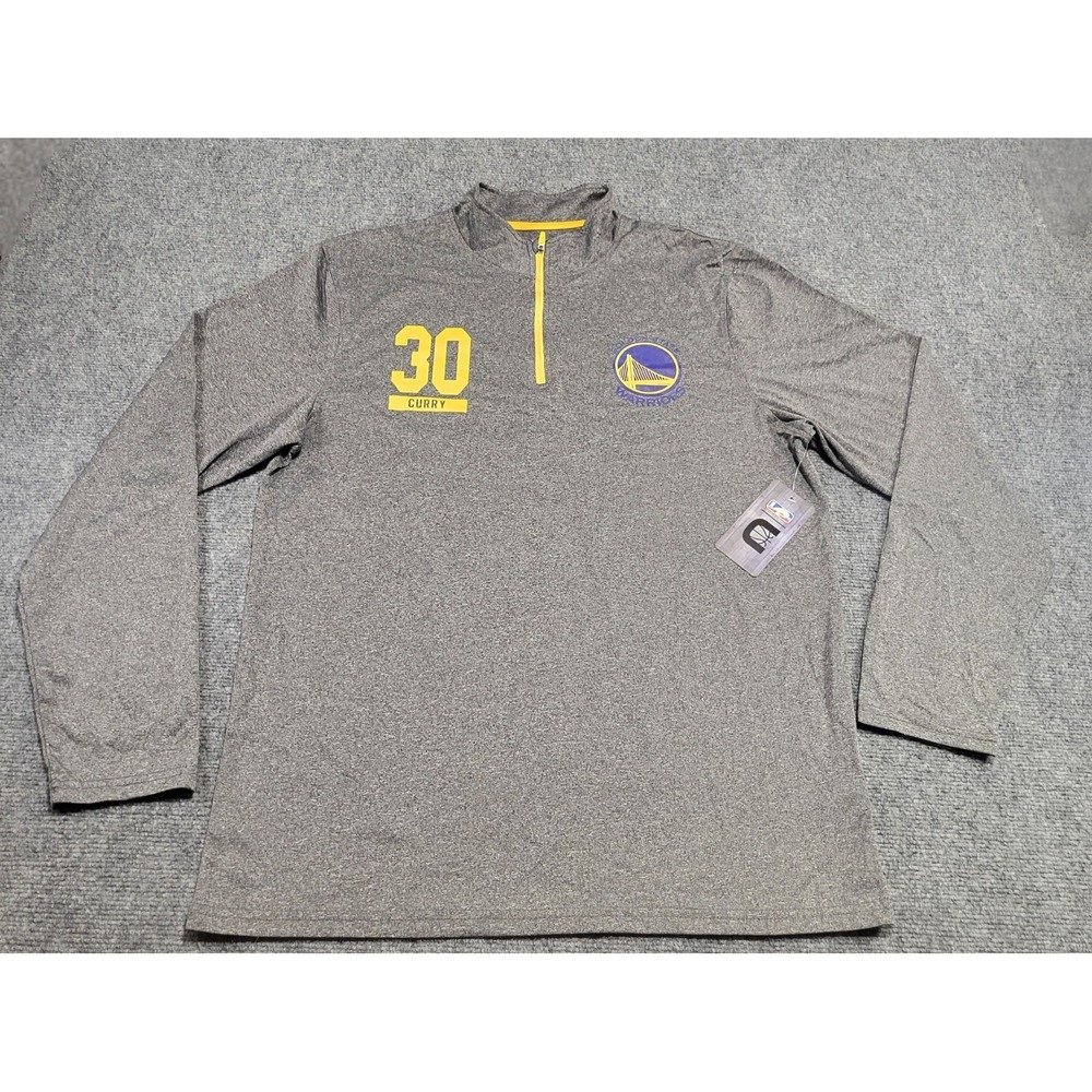 New Golden State Warriors Stephen Curry #30 1/4 Zip Pullover Gray Men's Large